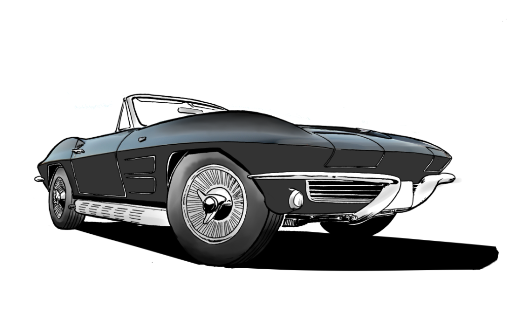 Corvette illustration front view