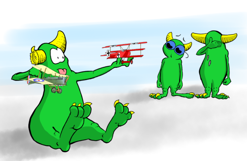WWI toy biplanes