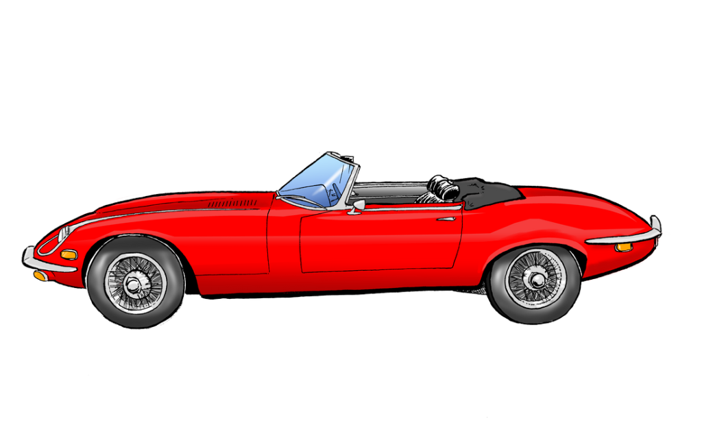 Jaguar E-type xke illustration