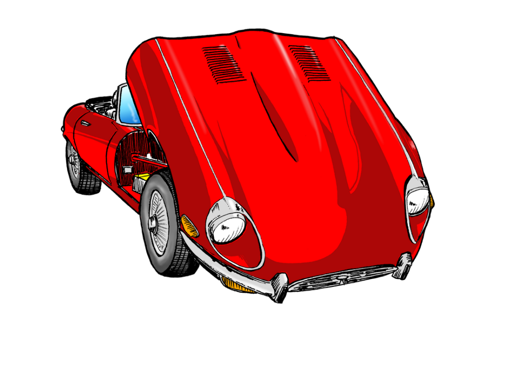 pepp Jaguar E-type xke illustration