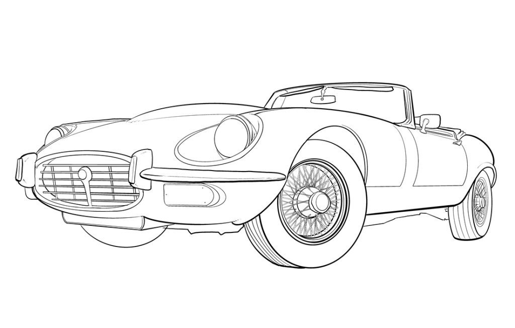 Jaguar E-type xke ink