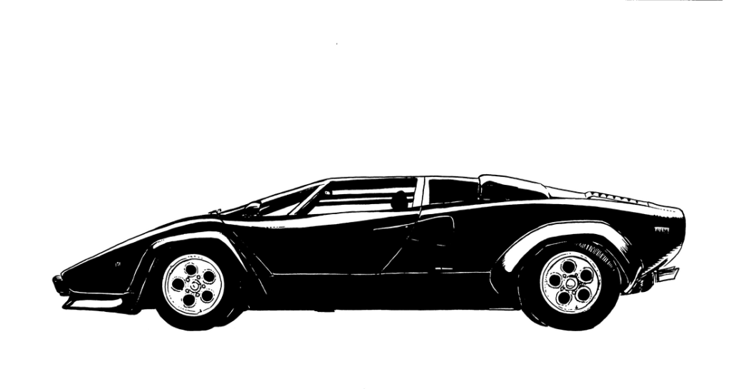 Lamborghini Countach ink