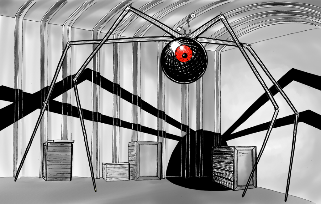 Jonny Quest Robot Spy warehouse spider