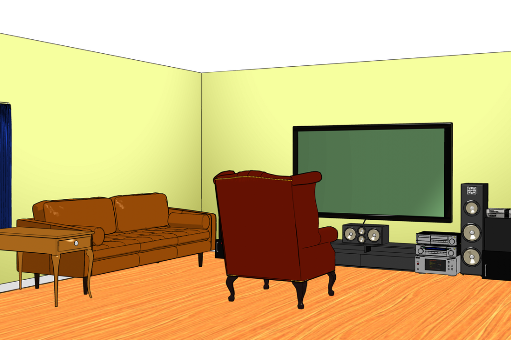 entertainment center room render