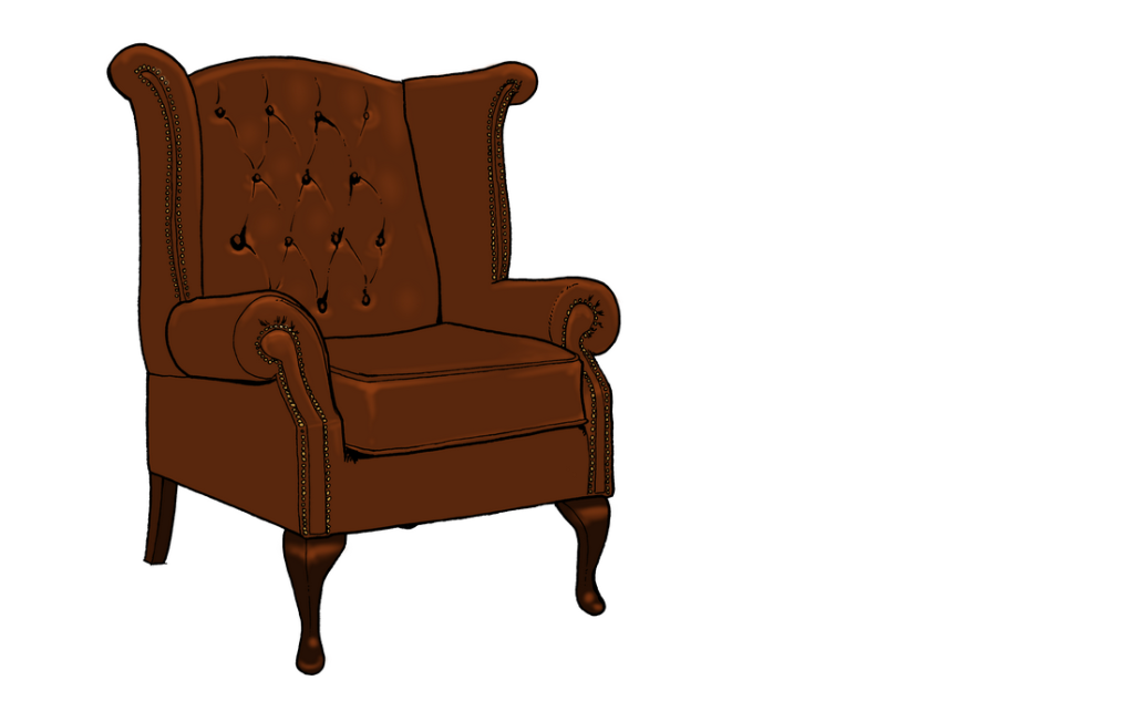 wingback chair cartoon