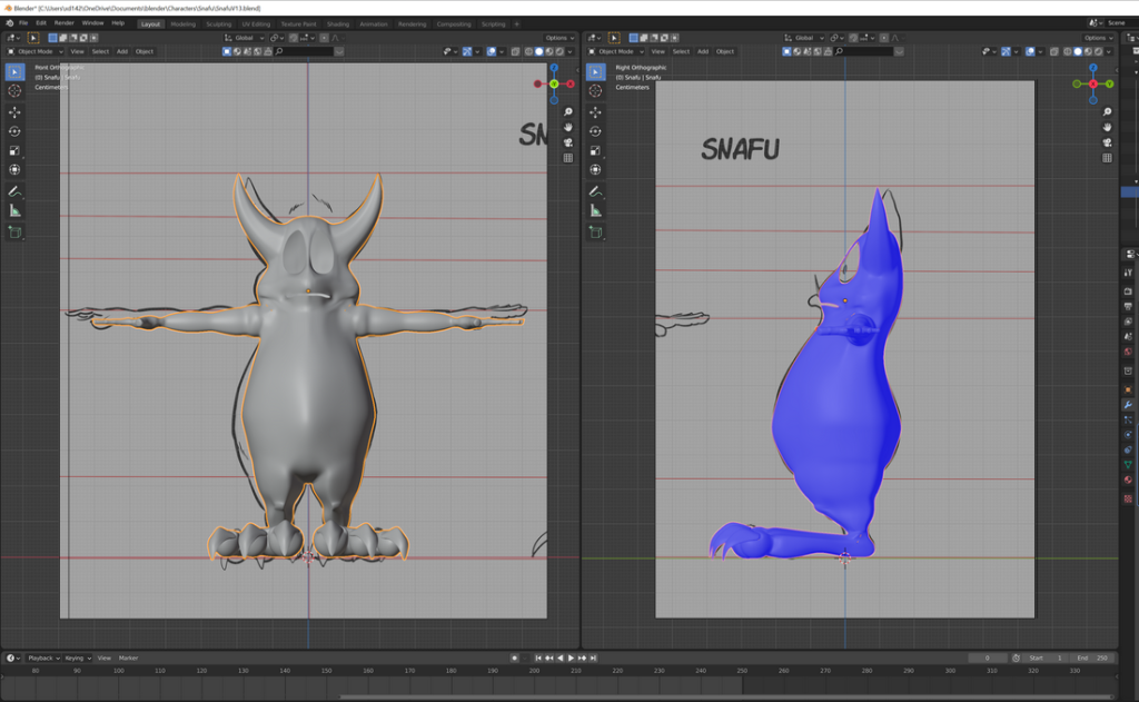 Snafu animated 3d model