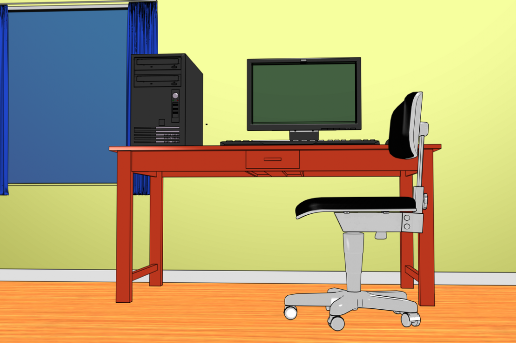 computer desk render