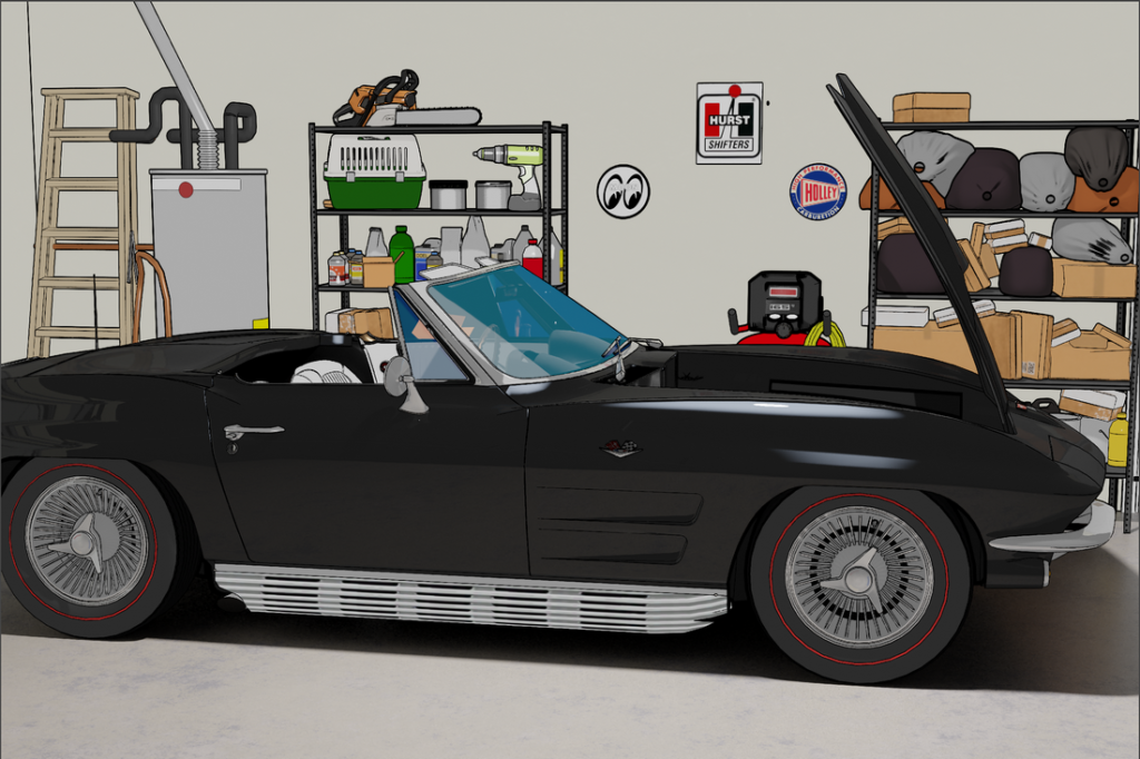 garage corvette render