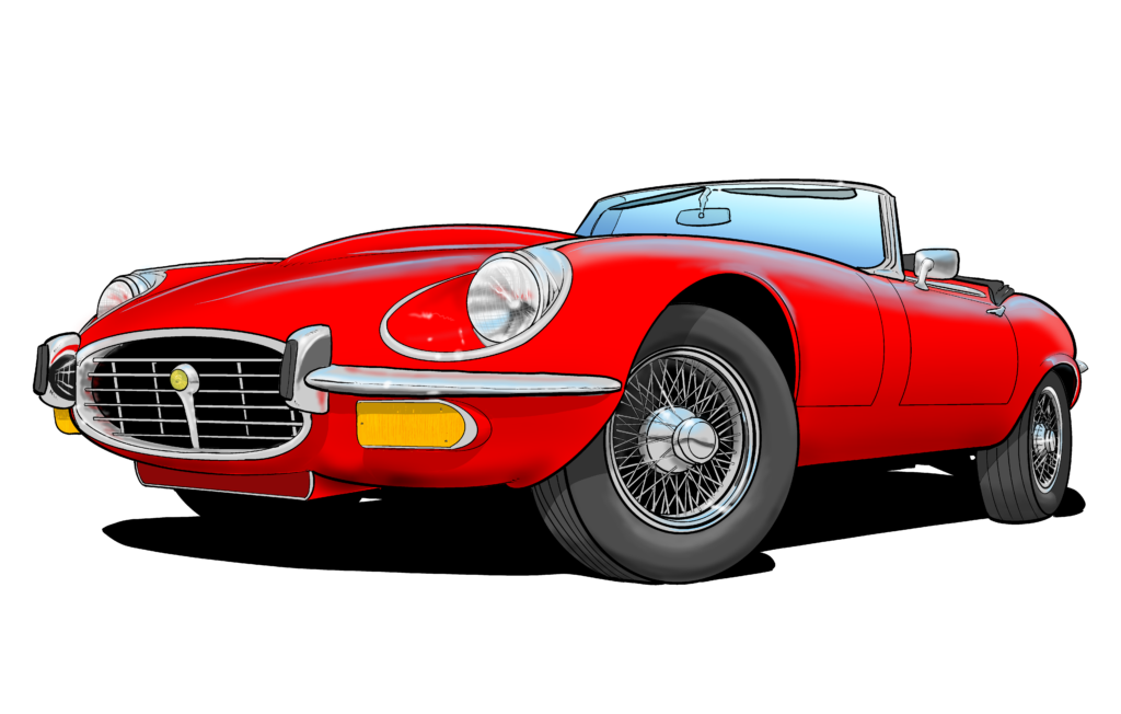 jaguar E-type xke illustration