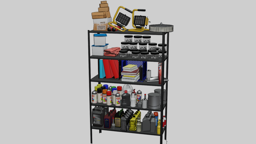 garage shelf render