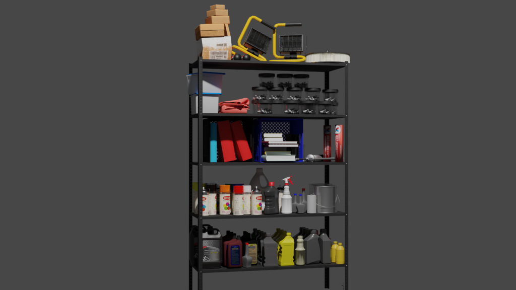 garage shelf render