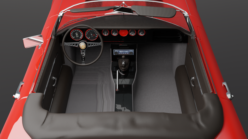 Jaguar E-type xke interior Render