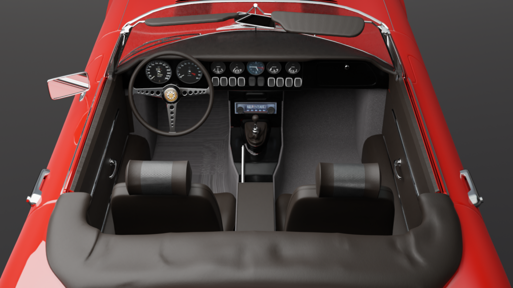 Jaguar E-type xke interior Render