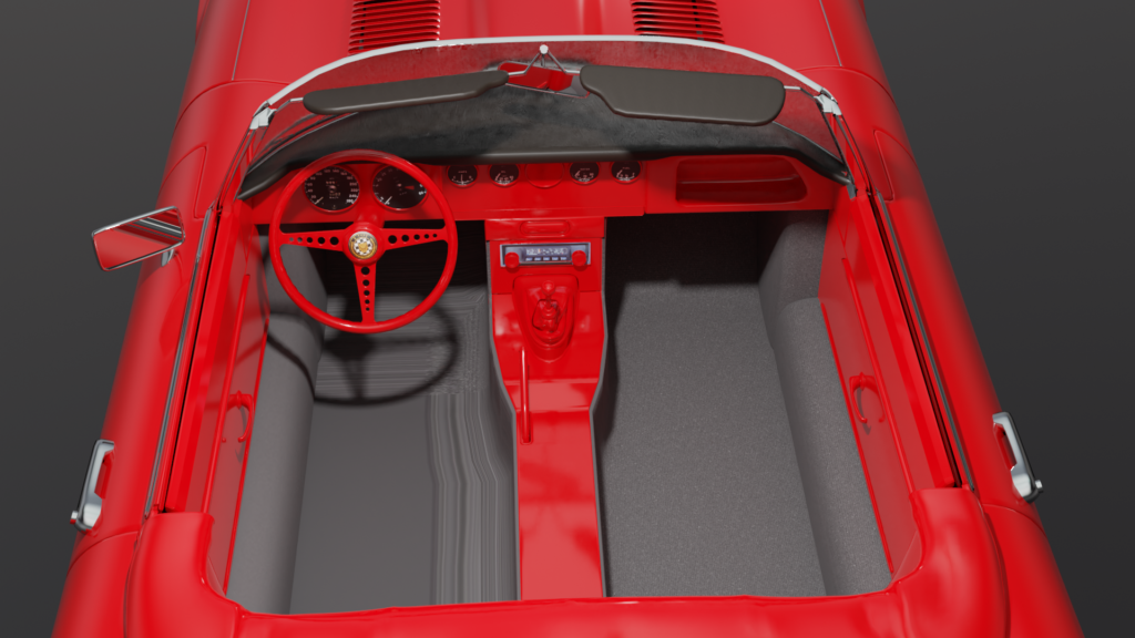 Jaguar E-type xke interior render