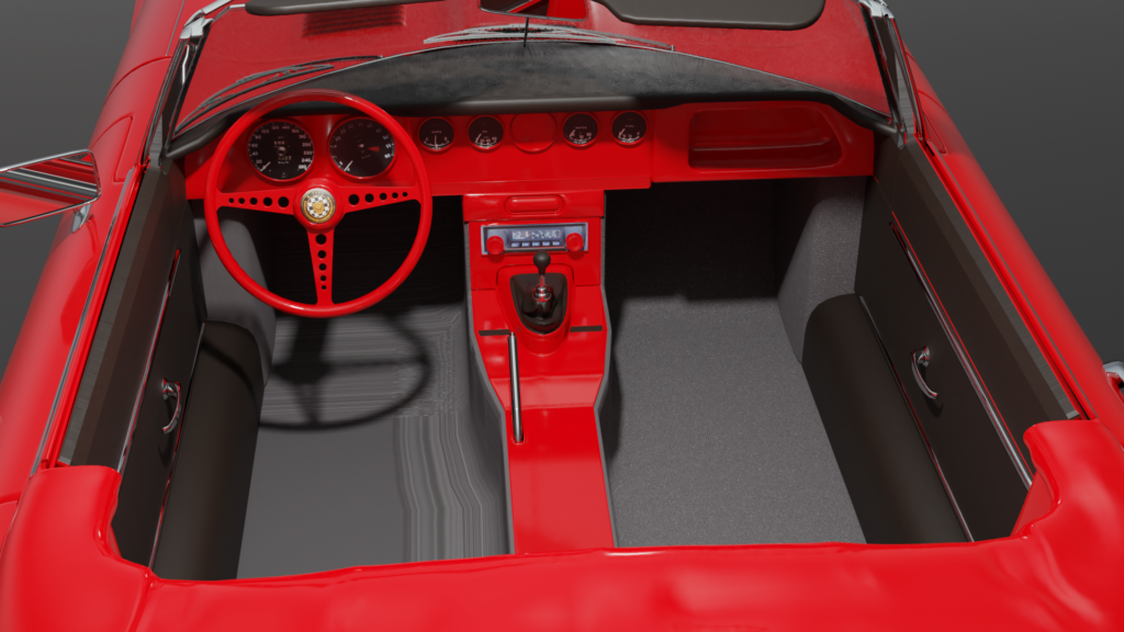 Jaguar E-type xke interior render