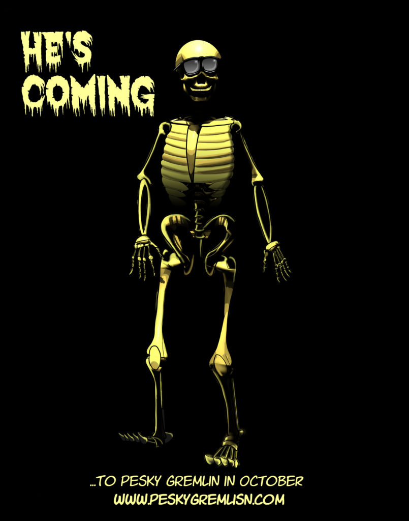 Slim the world's most famous plastic glow-in-the-dark skeleton