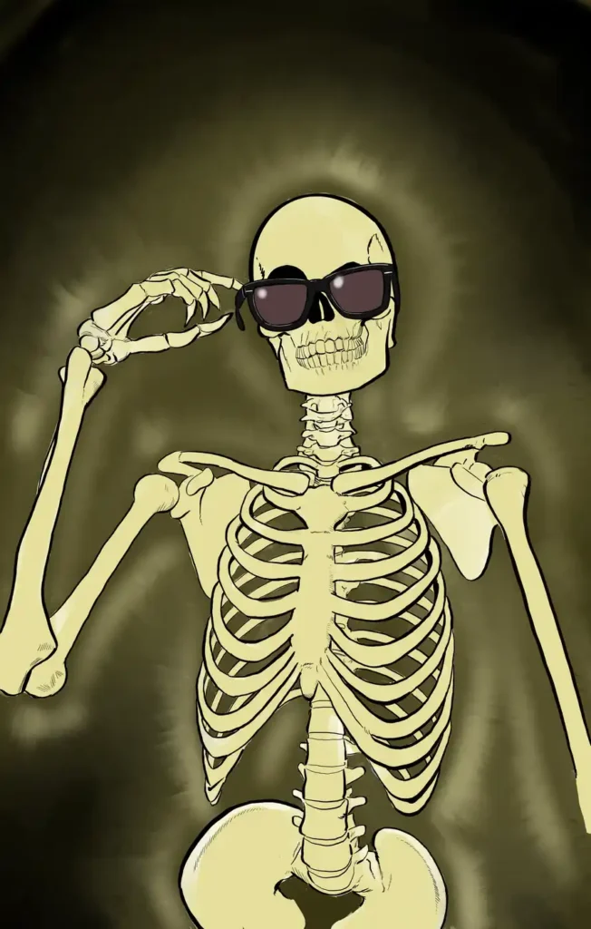 Slim, the world's most famous plastic glow-in-the-dark skeleton