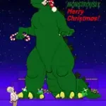 Christmas Godzilla
