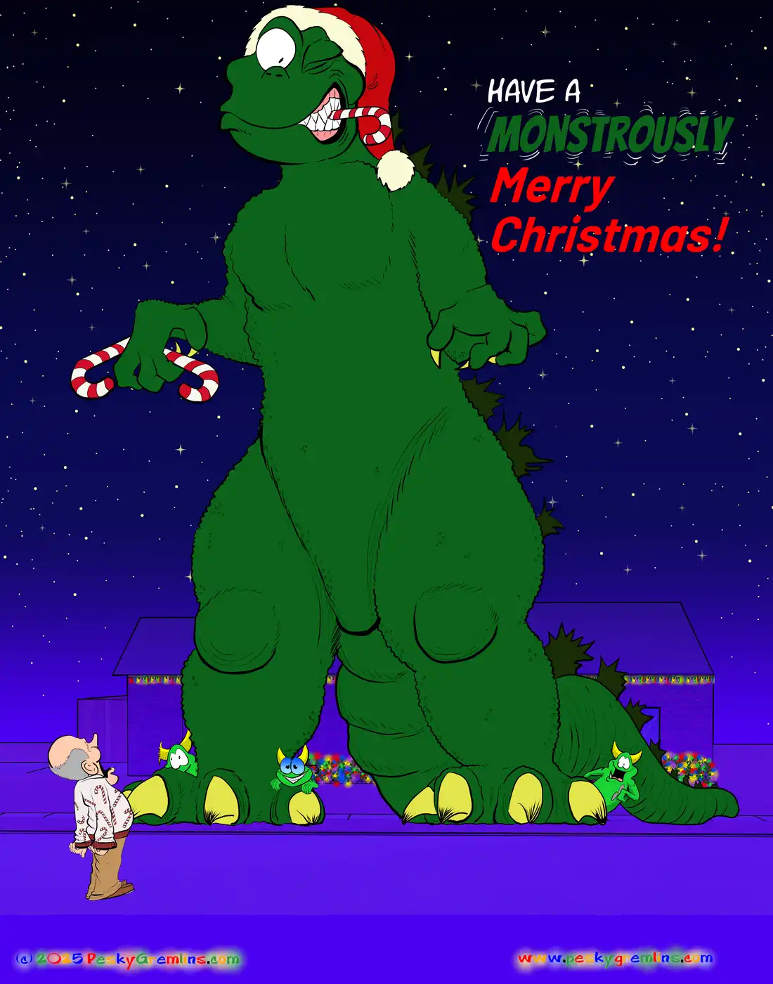 Christmas Godzilla