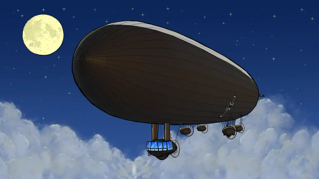 Zeppelin at night
